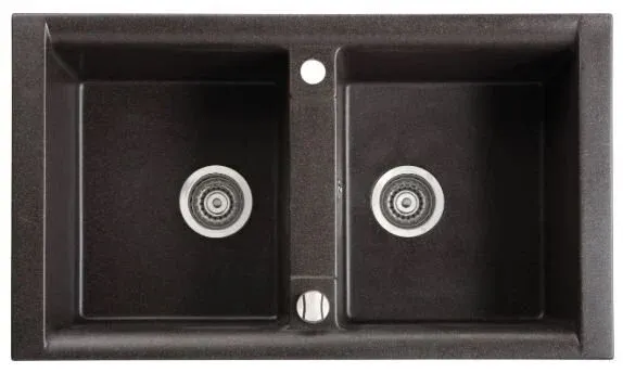 TEŞHİR MARMORİN PROFIR 860 2K 2 GÖZLÜ SİYAH EVİYE