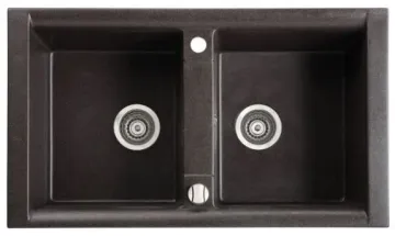 TEŞHİR MARMORİN PROFIR 860 2K 2 GÖZLÜ SİYAH EVİYE