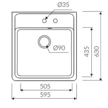 TEŞHİR MARMORİN EWIT 595 1 K TEK GÖZLÜ SİYAH EVİYE