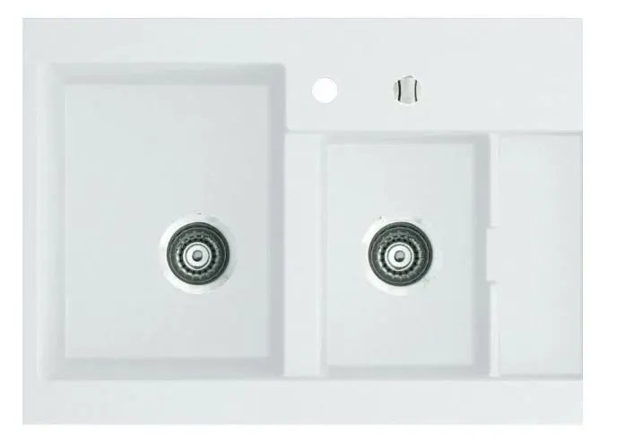 TEŞHİR MARMORİN COMBO 850 1,5 K 1.5 GÖZLÜ BEYAZ EVİYE