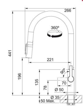 FRANKE MARİS SLİM CLEAR WATER ARITMALI GOLD ARMATÜR