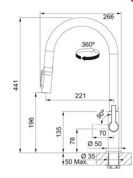 FRANKE MARİS SLİM CLEAR WATER ARITMALI  DECOR STEEL  ARMATÜR