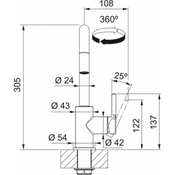 Franke Lina U Doccia Spiralli Krom Armatür