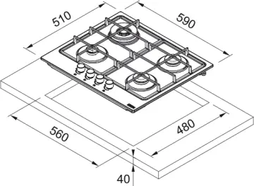 FRANKE FHSM 604 3G DC BK C OCAK