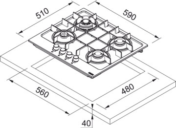 Franke FHMA 755 4G DCL BK C Siyah Cam Ocak