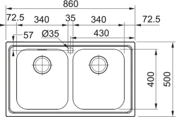 FRANKE SRX 620-34-34 EVYE