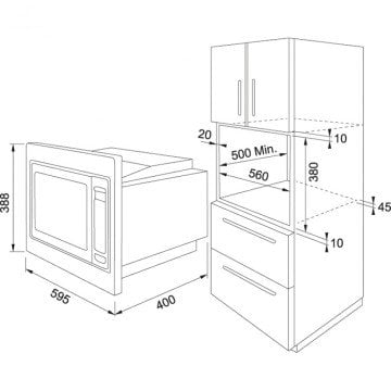 FRANKE FSL 20 MW BK  ANKASTRE MİKRODALGA