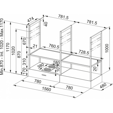 Franke T-Shelf Evolution FMY EVOLUTION F160 Mat Siyah Ada Tipi Davlumbaz