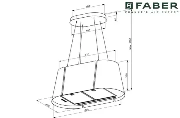Faber BEAT XL BK MATT F80 Mat Siyah Ada Davlumbaz