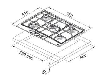 Franke Classicline  FCH 755 4G TC N PW C Krem Ankastre Ocak