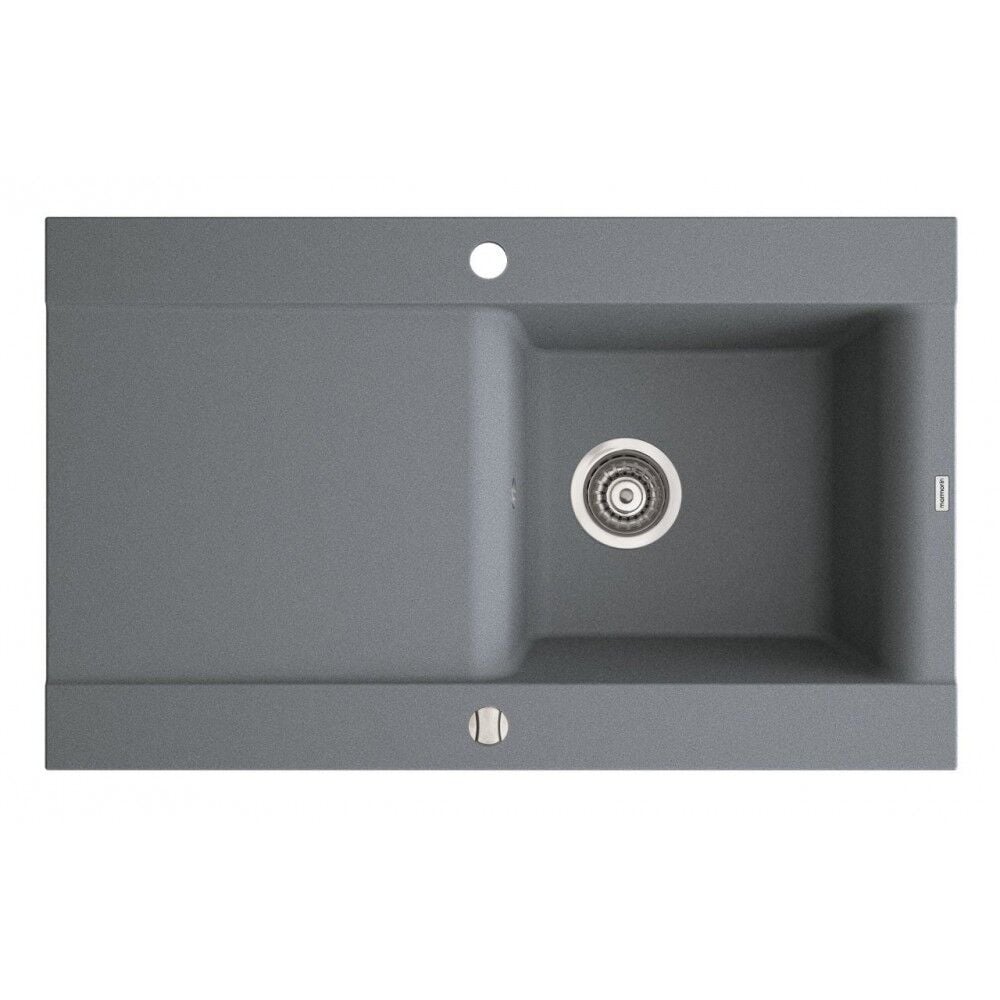 TEŞHİR MARMORİN VOGA II 840 GRANİT EVYE 1 GÖZLÜ DAMLALIKLI TEZGAH ÜSTÜ STONE GREY