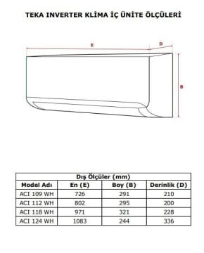 TEKA ACI 118 WH / ACO 118 WH KLİMA