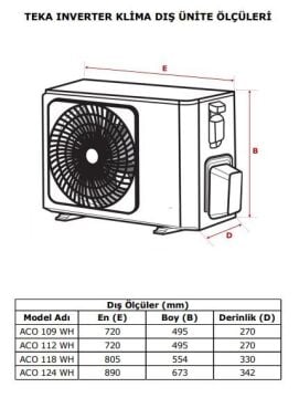 TEKA ACI 118 WH / ACO 118 WH KLİMA