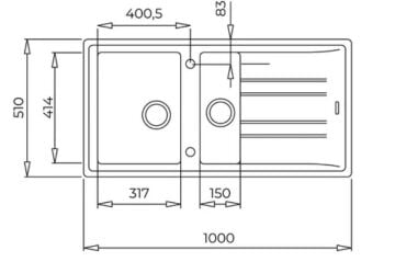 TEKA MAESTRO STONE 60 B-TG BİR BÜYÜK HAZNE BİR KÜÇÜK HAZNE VE DAMLALIKLI TEGRANİTE EVİYE 115360010