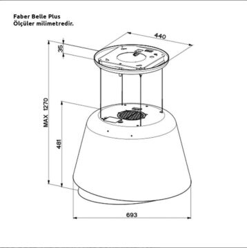 FRANKE FABER BELLE PLUS ALTIN/MAT KOYU GRİ ADA DAVLUMBAZ