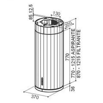 FRANKE FABER EV8 X/OM A37 PASLANMAZÇELİK/METAL ESKİTME ADA TİPİ DAVLUMBAZ