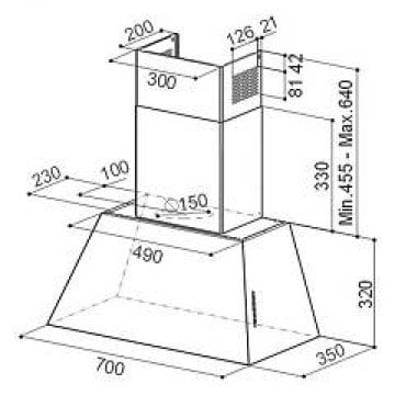 FRANKE FABER CHOLE EV8 OM A70 ESKİTME METAL DUVAR TİPİ DAVLUMBAZ