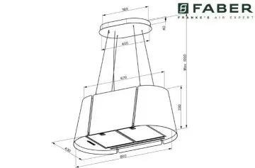 TEŞHİR Faber BEAT XL BK MATT F80 Mat Beyaz Ada Davlumbaz