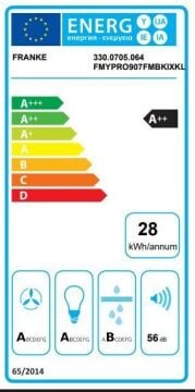 TEŞHİR FRANKE MYTHOS PRO K-LINK FMY PRO 907 FM BK/IX KL SİYAH VE INOX DUVAR TİPİ DAVLUMBAZ