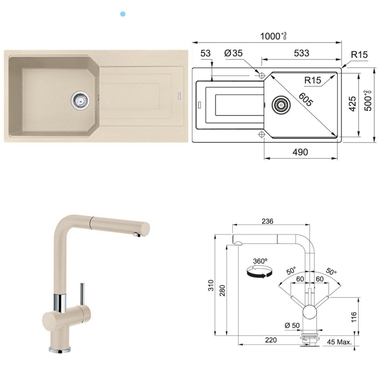 FRANKE URBAN UBG 611-100 TEK GÖZLÜ AVENA EVYE ARMATÜR KAMPANYASI