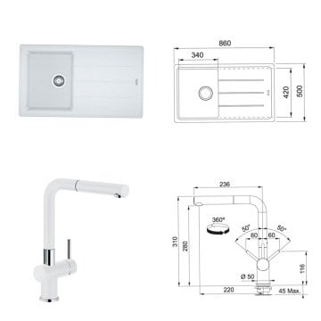 FRANKE BASİS BFG 611-86 TEK GÖZLÜ BİANCO EVYE ARMATÜR KAMPANYASI