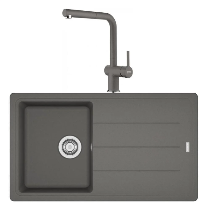 FRANKE BASİS BFG 611-86 TEK GÖZLÜ SLATE  GREY EVYE ARMATÜR KAMPANYASI