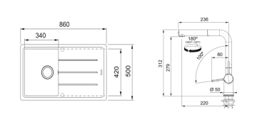 FRANKE BASİS BFG 611-86 TEK GÖZLÜ SLATE  GREY EVYE ARMATÜR KAMPANYASI