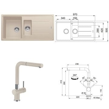 FRANKE BASİS 651 1,5 GÖZLÜ SAHARA EVİYE ARMATÜR KAMPANYASI