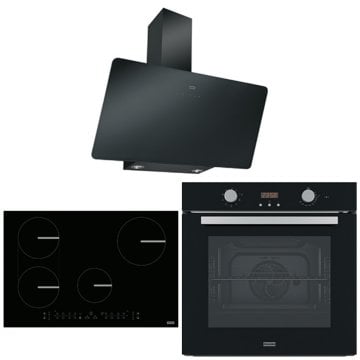 FRANKE FPJ 915 V BK A SİYAH GLASS VERTİCAL DAVLUMBAZ FSM 804 I B BK SİYAH SMART İNDÜKSİYONLU OCAK FSL 86 H BK SİYAH SMART FIRIN ANKASTRE SET