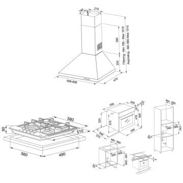 FRANKE FDL 6065 XS/600 İNOX LİNFA DAVLUMBAZ FHNL 604 4G X E İNOX SMART LİNEAR OCAK FSL 82 H XS BLACK GLASS/İNOX SMART LİNEAR FIRIN ANKASTRE SET