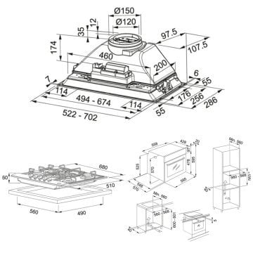FRANKE FBI 705 GR/700 İNOX ANKASTRE BOX ASPİRATÖR FHNL 705 4G TC XS E İNOX SMART LİNEAR OCAK FSL 82 H XS BLACK GLASS/İNOX SMART LİNEAR FIRIN ANKASTRE SET