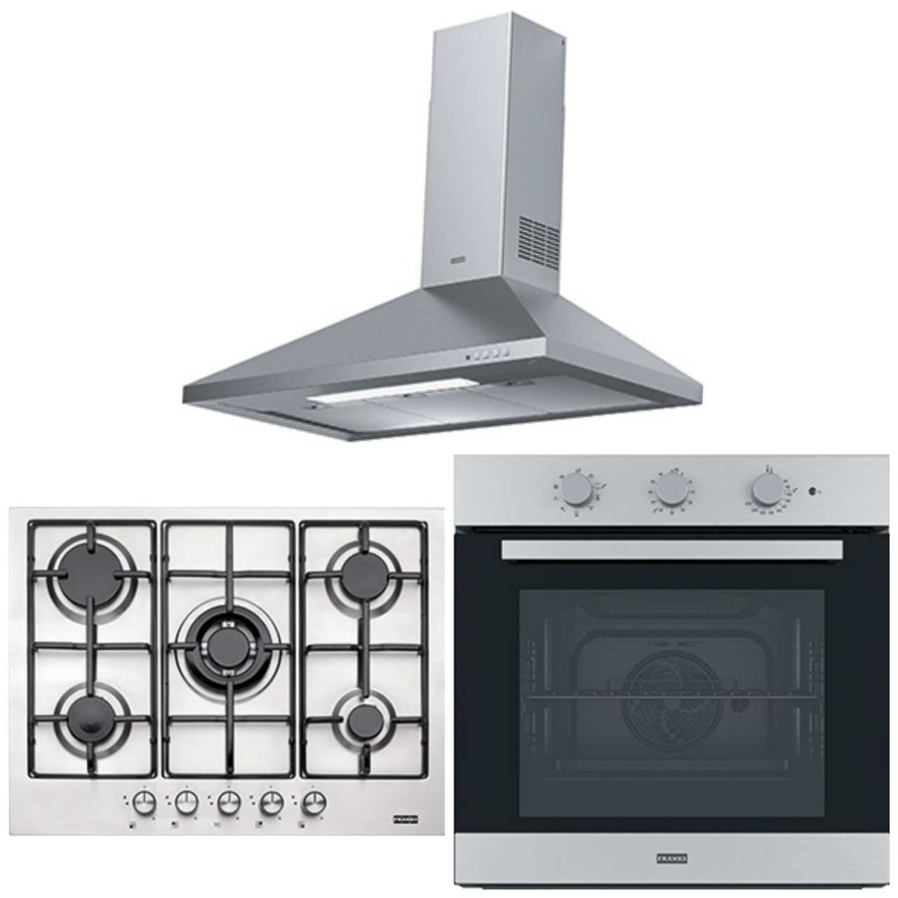 FRANKE FDL 9065 XS/900 İNOX LİNFA DAVLUMBAZ FHNL 705 4G TC XS E OCAK FSL 82 H XS BLACK GLASS/İNOX FIRIN ANKASTRE SET.