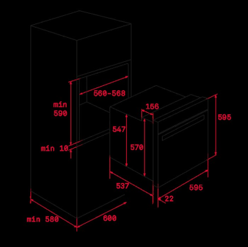 TEKA TEŞHİR HLB 840 P INOX SİYAH CAM ANKASTRE FIRIN 41566010