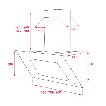 TEKA DVT 68660 TBS BK 60 CM DİKEY DAVLUMBAZ