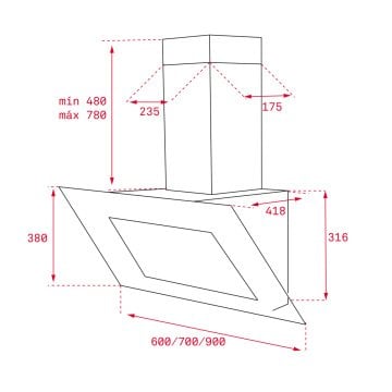 TEKA DVT 98660 90 CM DİKEY DAVLUMBAZ
