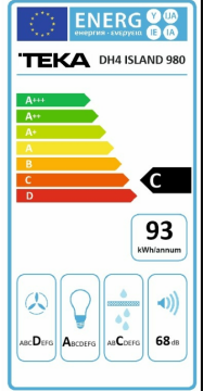 TEKA  DH4 980 SS  ADA TİPİ DAVLUMBAZ