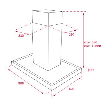 TEKA  DH4 980 SS  ADA TİPİ DAVLUMBAZ