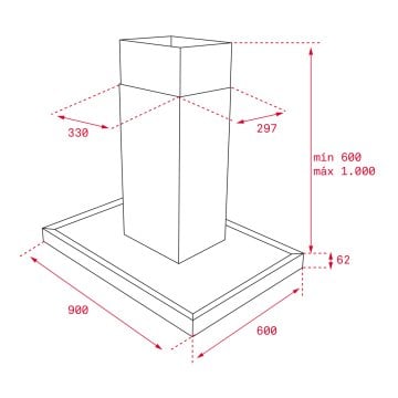 TEKA  DH4 980 SS  ADA TİPİ DAVLUMBAZ