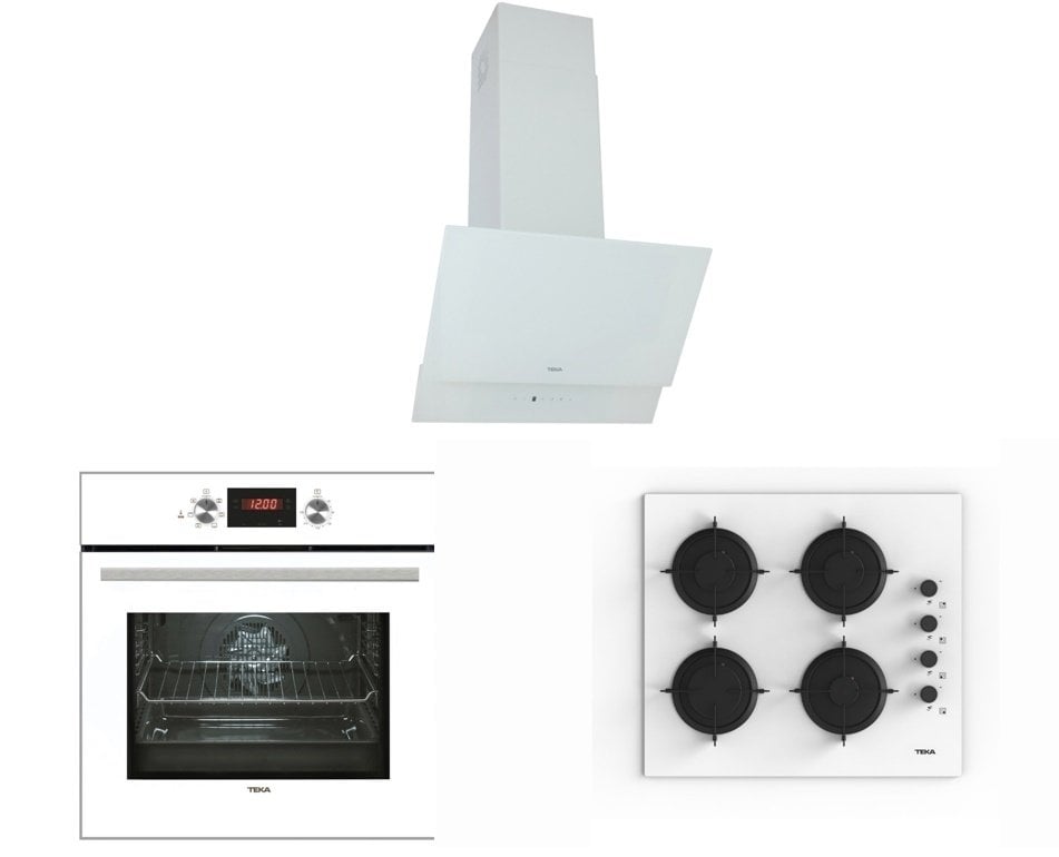 TEŞHİR TEKA CHEF 8 SET BEYAZ HAK 625 WH FIRIN  GBE 64002 KBC WH (E4)   OCAK ATV 60 Beyaz DAVLUMBAZ
