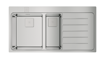 TEKA ZENIT RS15 1½B 1D AUTO ANKASTRE PURELİNE  SAĞ DAMLALIKLI PASLANMAZ ÇELİK EVYE